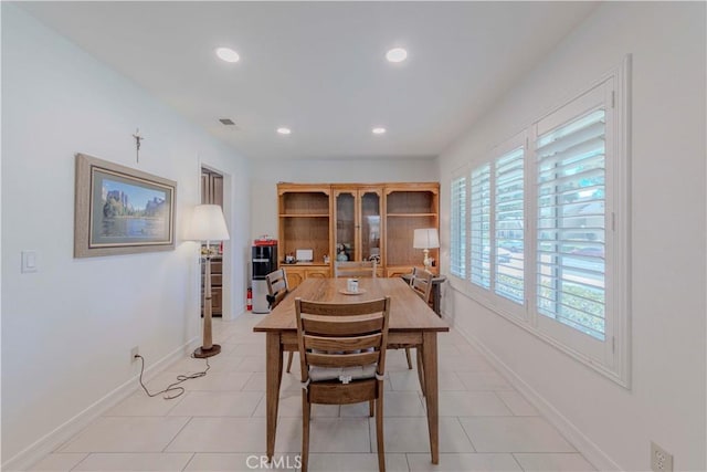 5855 Via Sonora Unit 39, Yorba Linda, CA 92887 - dining room with healthy amount of natural light, recessed lighting, baseboards, and light tile patterned floors
