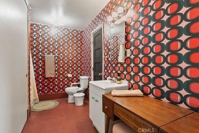 6072 Navajo Rd, Westminster, CA 92683 - bathroom featuring wallpapered walls, tile patterned floors, and vanity