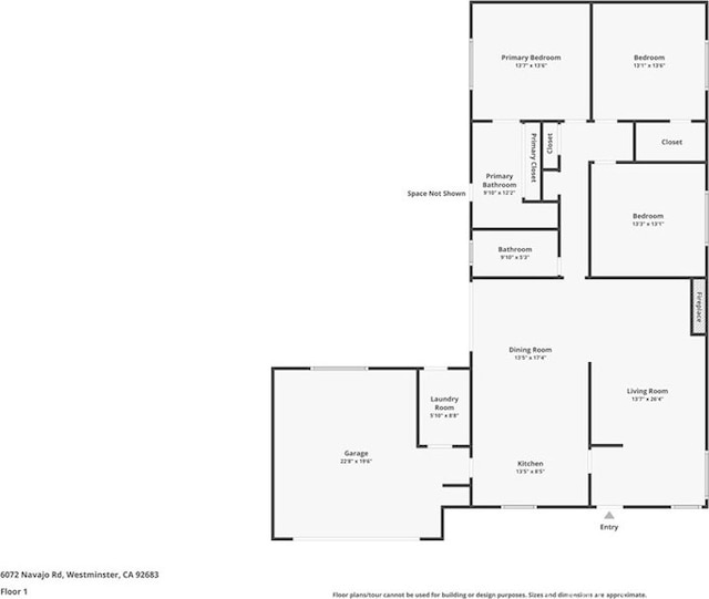 6072 Navajo Rd, Westminster, CA 92683 - view of property floor plan