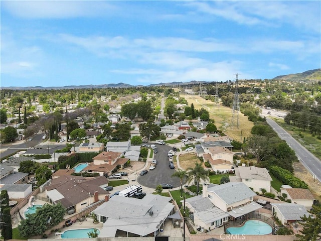 17027 Simonds St, Granada Hills, CA 91344 - view of property location with a pool area, nearby suburban area, and mountains