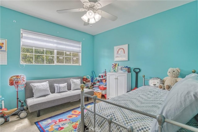 17027 Simonds St, Granada Hills, CA 91344 - carpeted bedroom with ceiling fan