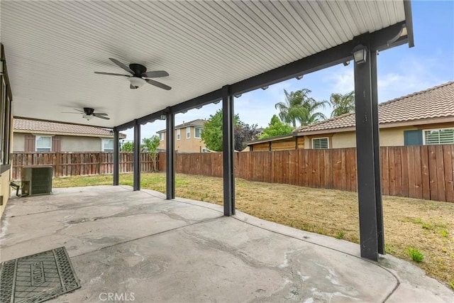 29221 Loden Cir, Menifee, CA 92584 - view of patio with central AC and a ceiling fan