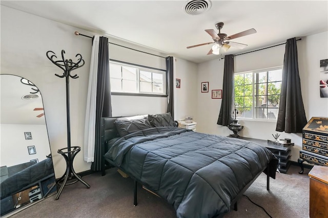7045 Varna Ave, North Hollywood, CA 91605 - carpeted bedroom with a ceiling fan