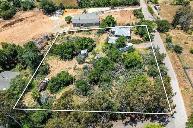 2163 Gracey Ln, Fallbrook, CA 92028 - overview of rural landscape with property parcel outlined