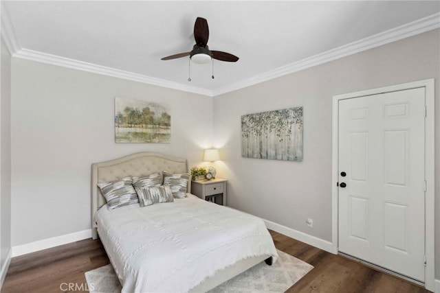 32840 Northshire Cir, Temecula, CA 92592 - bedroom featuring crown molding, wood finished floors, and a ceiling fan