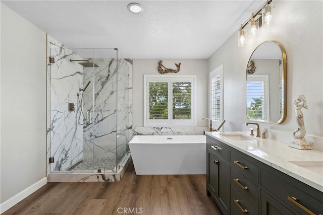 32840 Northshire Cir, Temecula, CA 92592 - full bathroom with plenty of natural light, a freestanding tub, and a marble finish shower