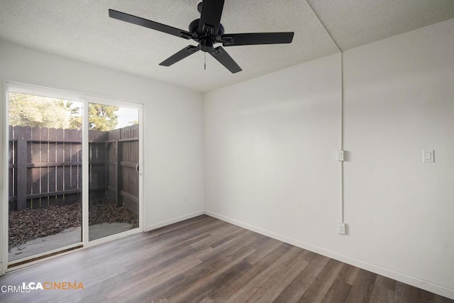 2617 Pinon Spring Cir Unit C, Bakersfield, CA 93309 - empty room with wood finished floors, a ceiling fan, baseboards, and a textured ceiling
