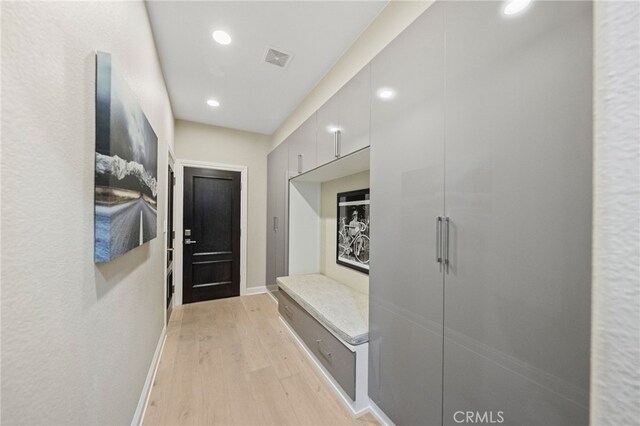 46397 Kohinoor Way, Temecula, CA 92592 - mudroom featuring light wood-style flooring and recessed lighting