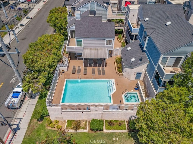 628 Daisy Ave Unit 420, Long Beach, CA 90802 - bird's eye view of a pool area