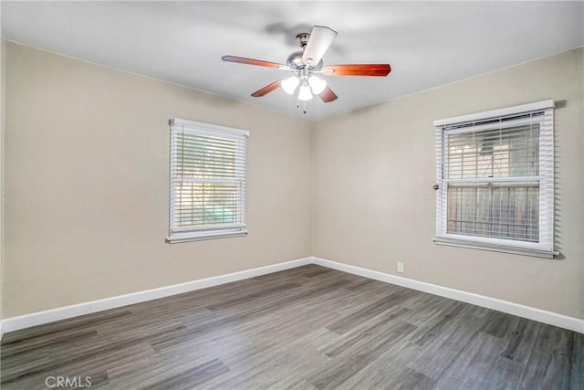 1922 Locust Ave, Long Beach, CA 90806 - unfurnished room featuring wood finished floors, baseboards, and a ceiling fan