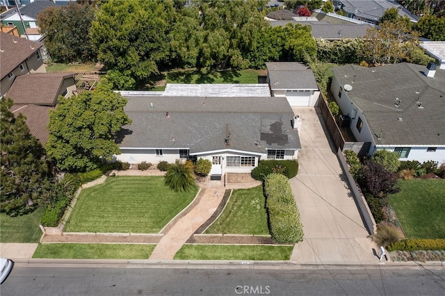 aerial view of residential area