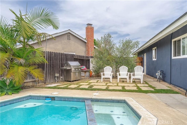 2871 Anza Ln, Costa Mesa, CA 92626 - view of pool featuring area for grilling, a pool with connected hot tub, and a patio