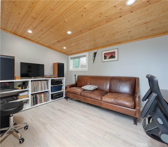 2871 Anza Ln, Costa Mesa, CA 92626 - living area with wooden ceiling, wood finished floors, recessed lighting, and vaulted ceiling