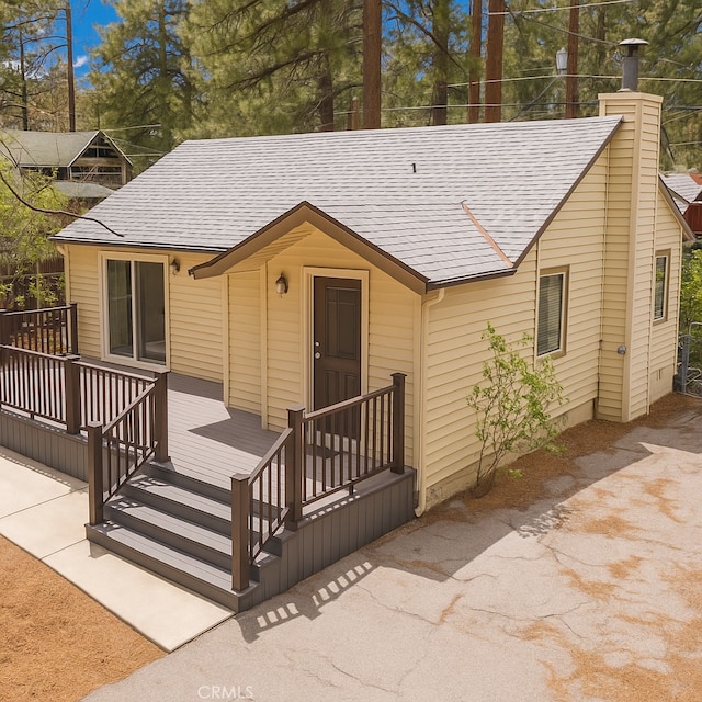 433 Conklin Rd, Big Bear Lake, CA 92315 - view of front of property with a shingled roof and a chimney