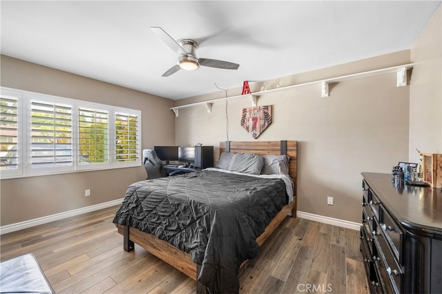8204 Clemens Ave, West Hills, CA 91304 - bedroom with wood finished floors and ceiling fan