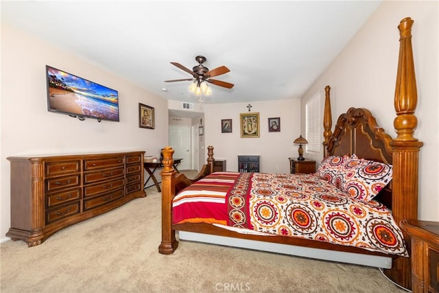 6122 Glen Abbey Pl, Fontana, CA 92336 - carpeted bedroom with ceiling fan