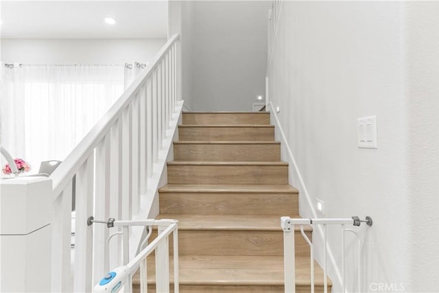 27218 Narrowleaf Willow Ln, Valencia, CA 91381 - staircase featuring recessed lighting