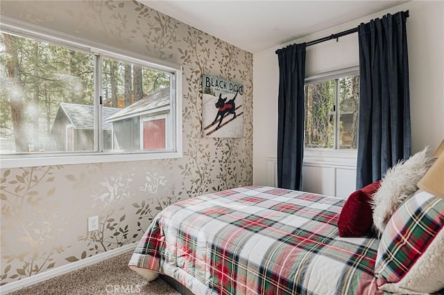 921 Anita Ave, Big Bear City, CA 92314 - carpeted bedroom featuring wallpapered walls