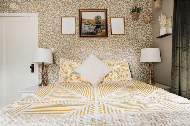 921 Anita Ave, Big Bear City, CA 92314 - bedroom view of wallpapered walls