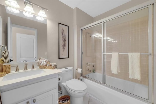 27055 Big Horn Mountain Way, Yorba Linda, CA 92887 - full bathroom featuring vanity, shower / bath combination with glass door, and toilet