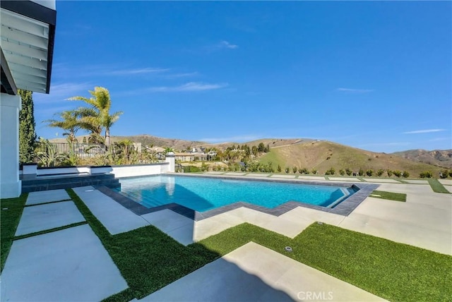 27055 Big Horn Mountain Way, Yorba Linda, CA 92887 - outdoor pool with a mountain view and a patio area