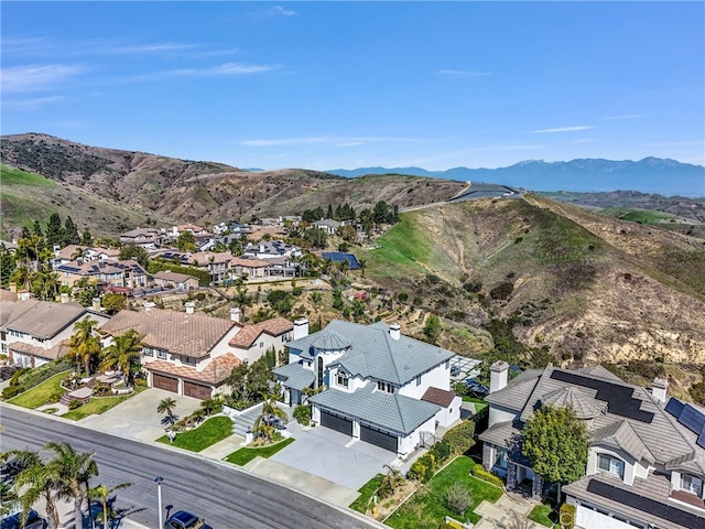 27055 Big Horn Mountain Way, Yorba Linda, CA 92887 - aerial overview of property's location with nearby suburban area and mountains