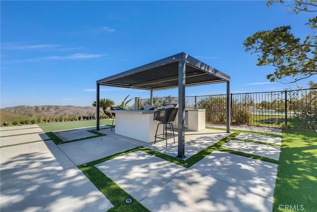 27055 Big Horn Mountain Way, Yorba Linda, CA 92887 - view of patio featuring a mountain view and a gazebo