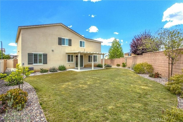 1004 Violet Ct, Calimesa, CA 92320 - rear view of property featuring stucco siding, a patio, and a pergola