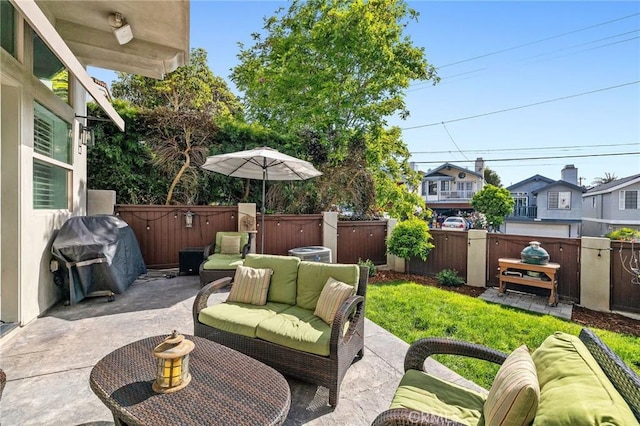 1715 Reed St, Redondo Beach, CA 90278 - view of patio with area for grilling, outdoor lounge area, and a residential view