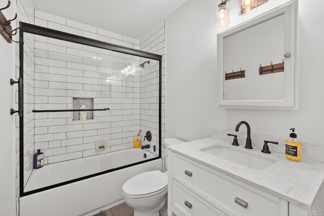 852 5th St, Imperial Beach, CA 91932 - bathroom with toilet, vanity, and shower / bath combination with glass door