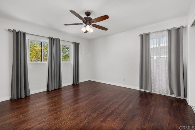 852 5th St, Imperial Beach, CA 91932 - empty room with wood finished floors, a ceiling fan, and baseboards