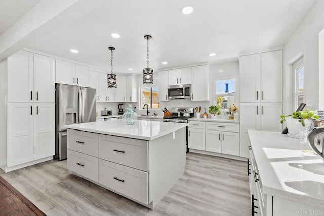 852 5th St, Imperial Beach, CA 91932 - kitchen with appliances with stainless steel finishes, a sink, recessed lighting, and white cabinetry