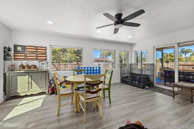 852 5th St, Imperial Beach, CA 91932 - dining area with healthy amount of natural light, light wood-style floors, ceiling fan, recessed lighting, and baseboards