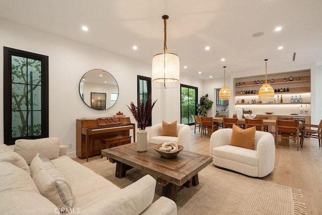 10 Seabluff, Newport Beach, CA 92660 - living area with recessed lighting and light wood-style floors