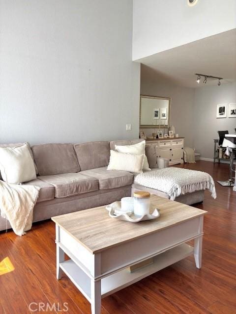 15000 Downey Ave Unit 273, Paramount, CA 90723 - living area featuring wood finished floors and track lighting