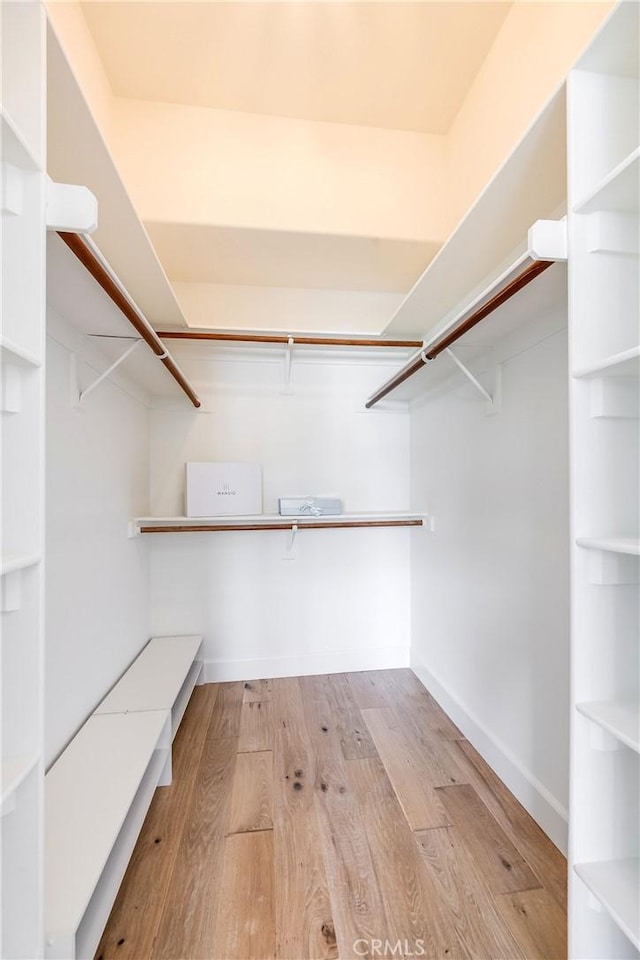 spacious closet featuring wood finished floors