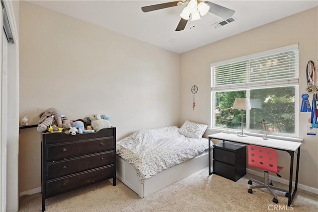 1958 Fall Brook Ct, Merced, CA 95340 - carpeted bedroom with a ceiling fan and baseboards