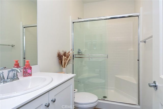 28400 Memory Ln, Winchester, CA 92596 - bathroom featuring a stall shower, toilet, and vanity