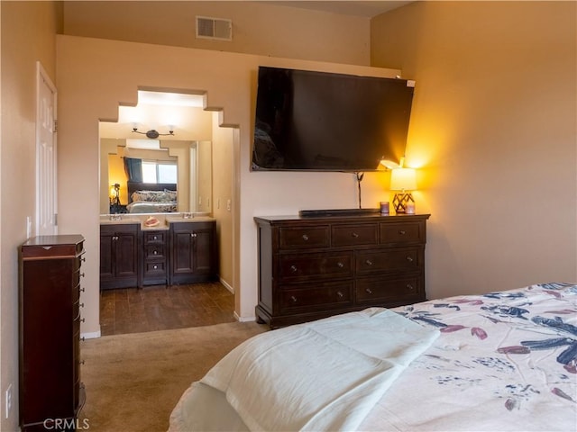 66659 El Dorado Pl, Desert Hot Springs, CA 92240 - bedroom featuring carpet and ensuite bath