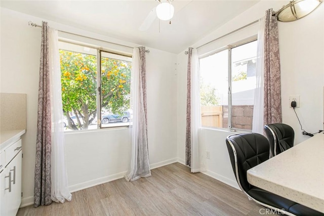 7700 Goodland Ave, North Hollywood, CA 91605 - office area with light wood-style floors, plenty of natural light, and baseboards