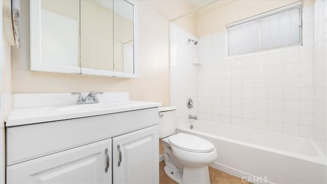 15820 E Queenside Dr, Covina, CA 91722 - bathroom with toilet, vanity, and shower / tub combination