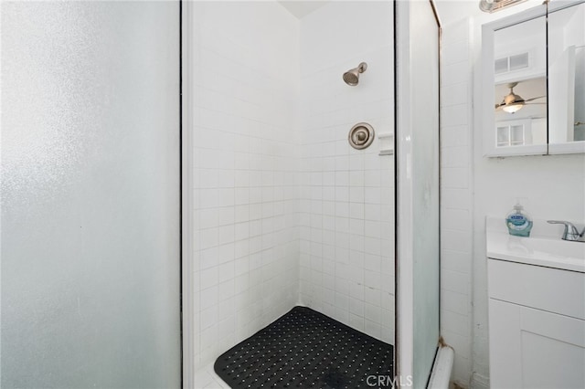15408 Mottley Dr, La Mirada, CA 90638 - bathroom featuring a stall shower and vanity