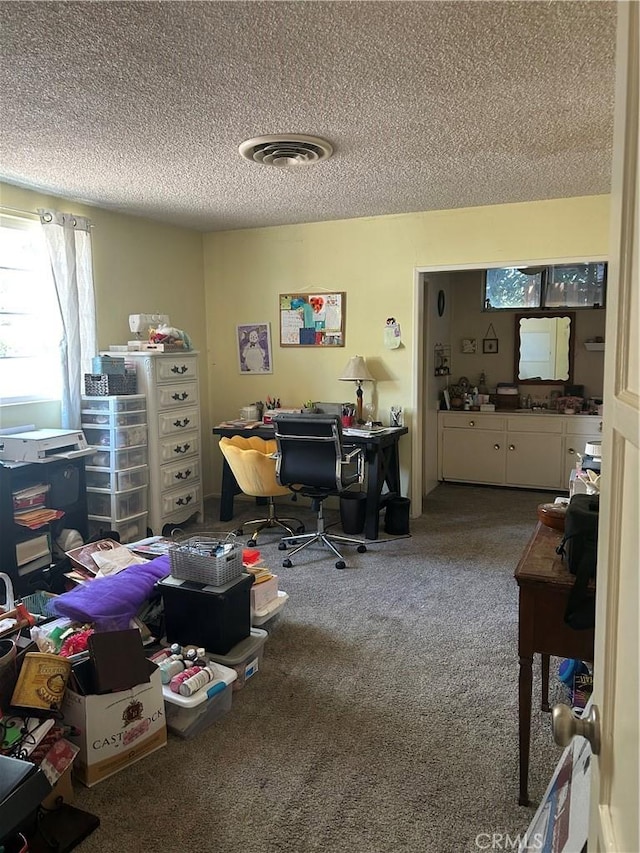 8900 Geyser Ave, Northridge, CA 91324 - office area featuring a textured ceiling and carpet floors
