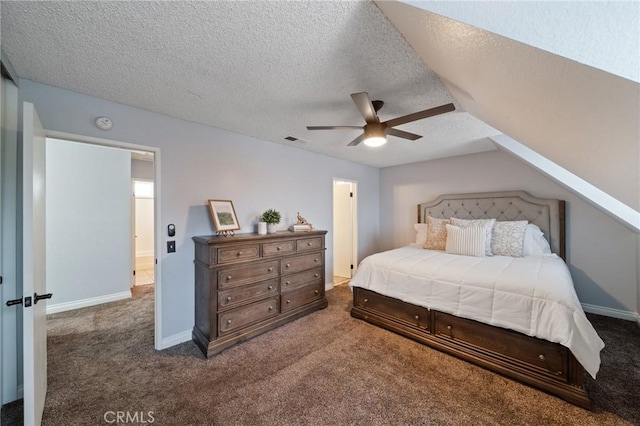 11396 Burl Dr, Fontana, CA 92337 - bedroom with carpet, a textured ceiling, a ceiling fan, and baseboards