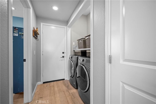 29386 Via Napoli, Laguna Niguel, CA 92677 - laundry area featuring light wood-style floors, separate washer and dryer, and recessed lighting