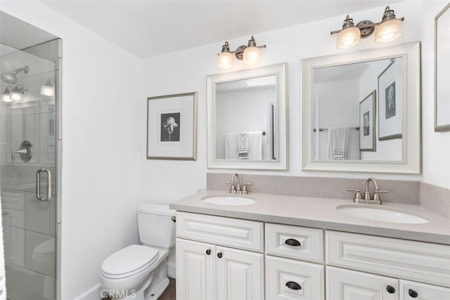 33926 La Serena Dr Unit 7, Dana Point, CA 92629 - full bath with toilet, double vanity, and a stall shower