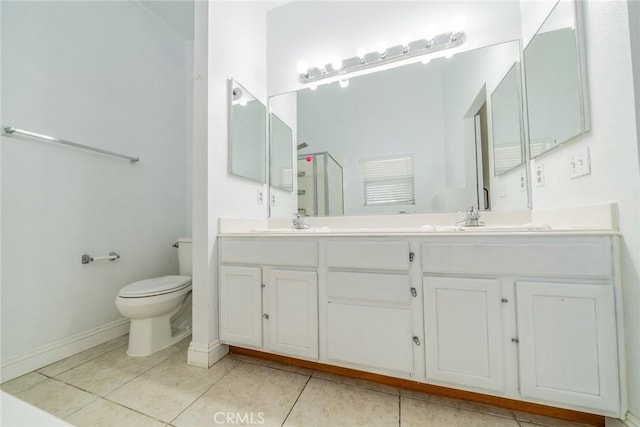 7404 Marshall Ct, Highland, CA 92346 - bathroom featuring double vanity and tile patterned floors