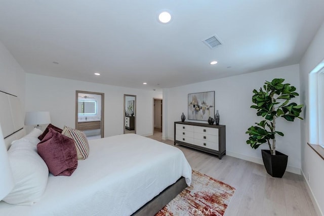 35242 Vista De Todo, Dana Point, CA 92624 - bedroom featuring light wood-style floors, recessed lighting, baseboards, and ensuite bathroom