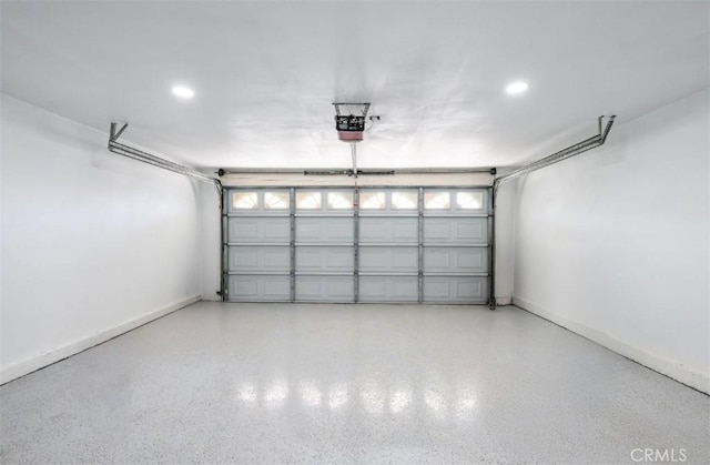 1616 Orchard Hill Ln, Hacienda Heights, CA 91745 - garage with a garage door opener, baseboards, and recessed lighting