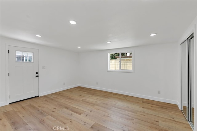 19617 Enslow Dr, Carson, CA 90746 - foyer with healthy amount of natural light, light wood-type flooring, baseboards, and recessed lighting